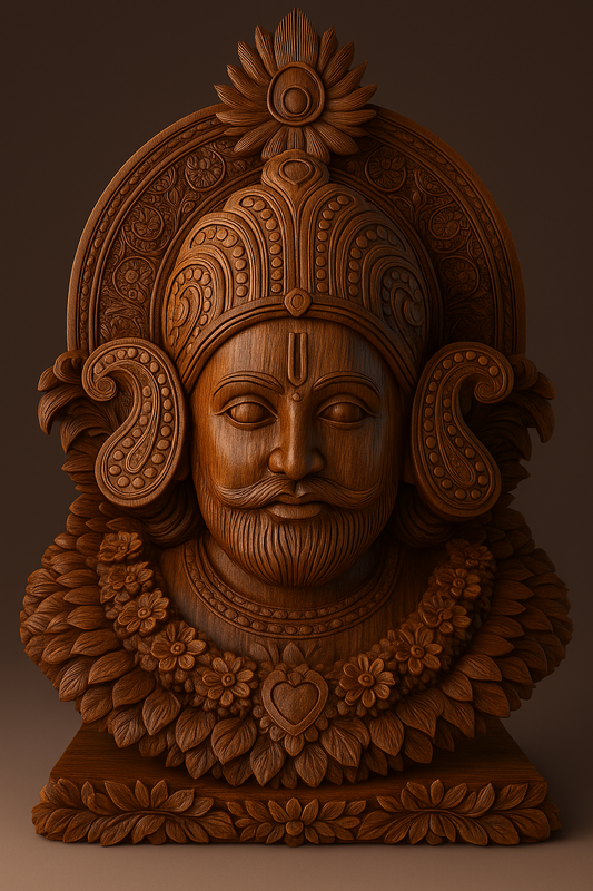Khatu Shyam Ji Wooden Sculpture