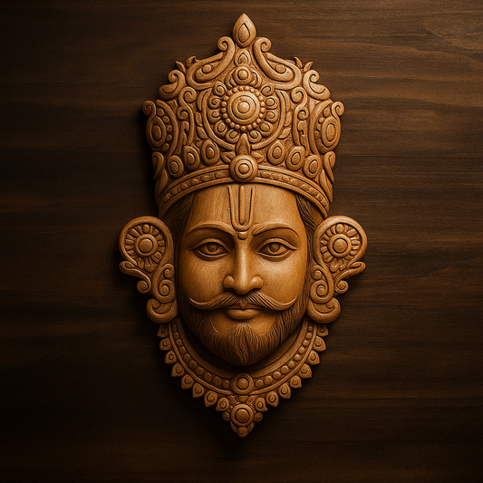 Khatu Shyam Ji Wooden Carving