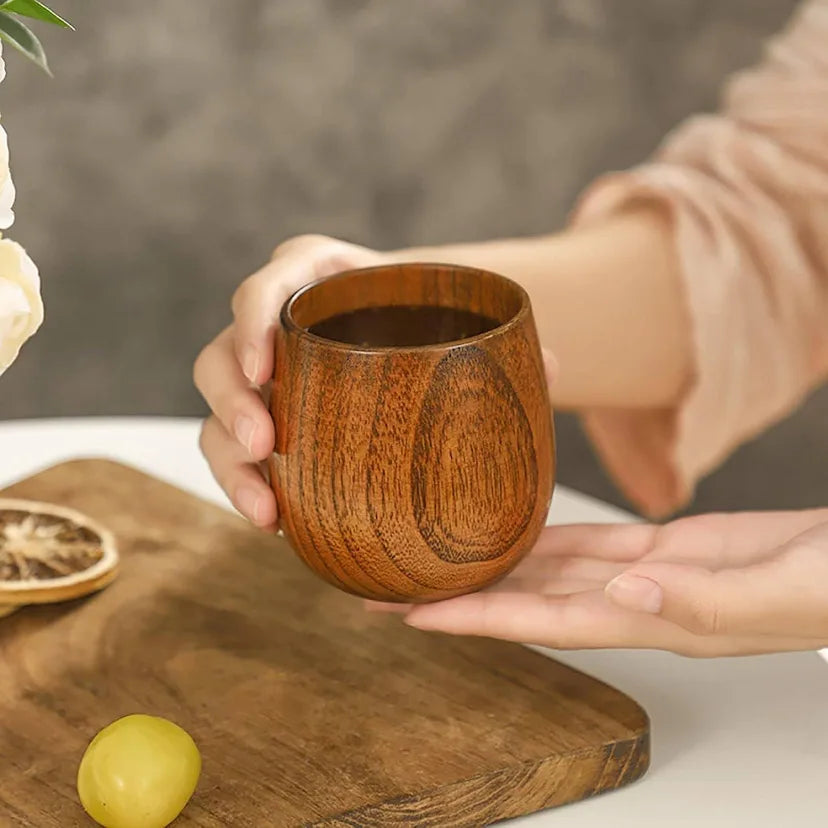 Eco-Friendly Wooden Coffee & Tea Cup – Smooth Finish Handmade Mug