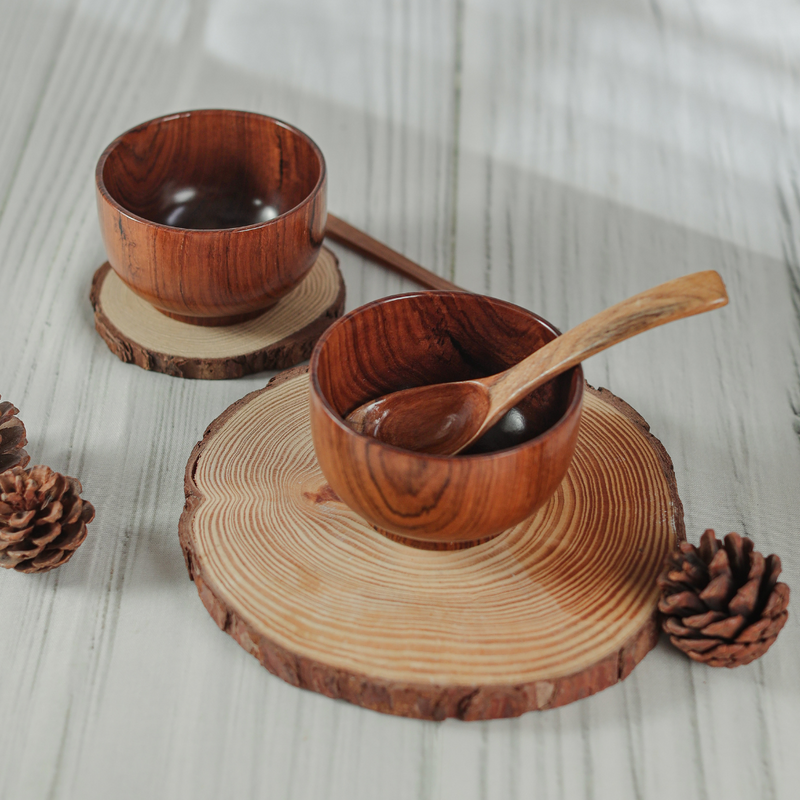 Handcrafted Sheesham Wood Bowl (Single Piece)