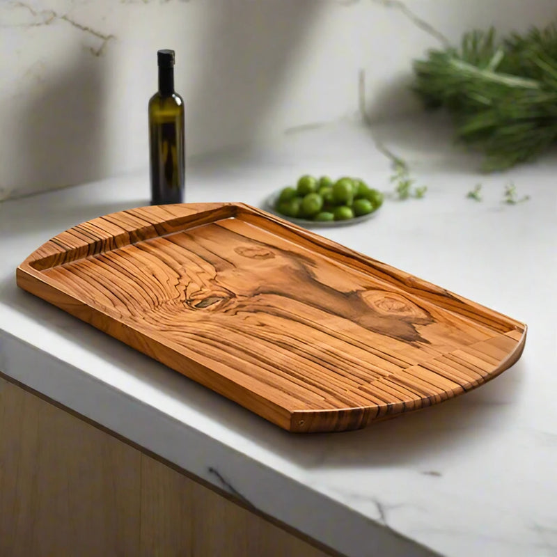 Handcrafted Wooden Serving Tray – Single Piece